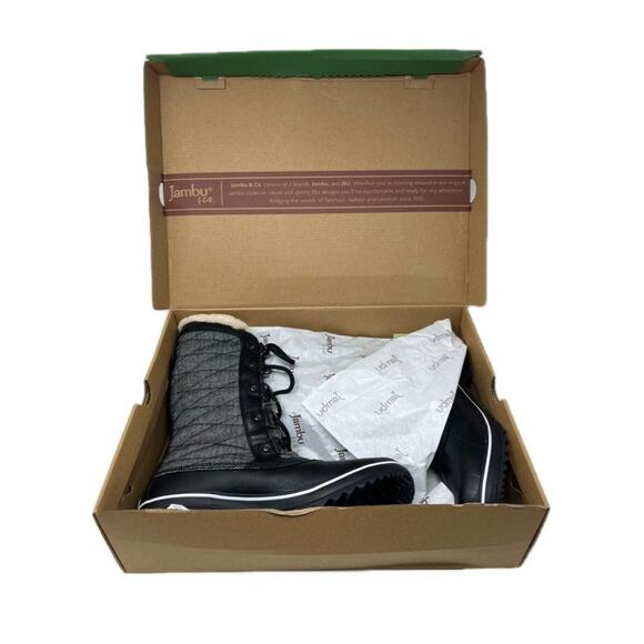 Jambu Black Herringbone Chilly Water Resistant Duck Boot 9.5M - Picture 4 of 12